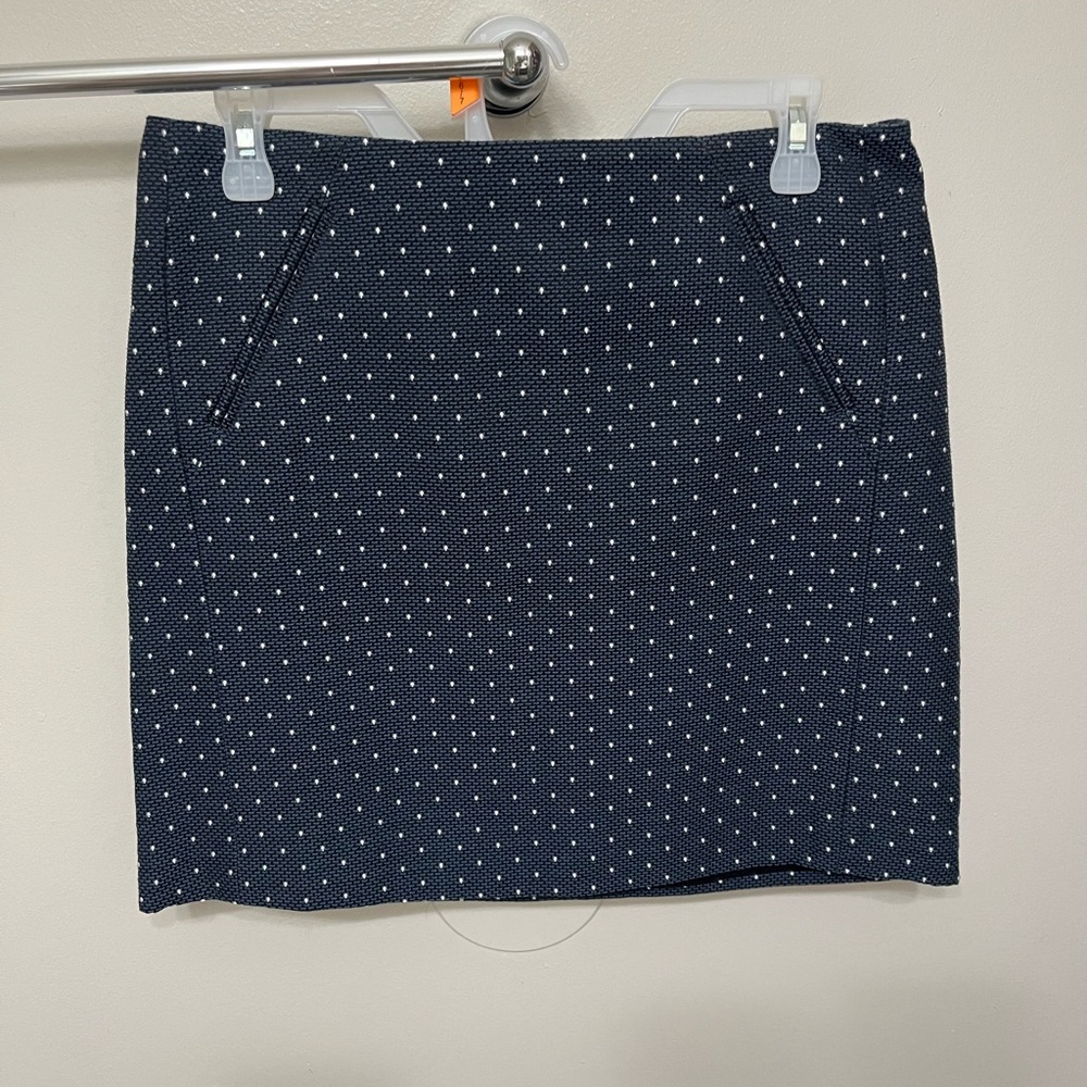 LOFT Dark Blue Polka Dot Mini Skirt